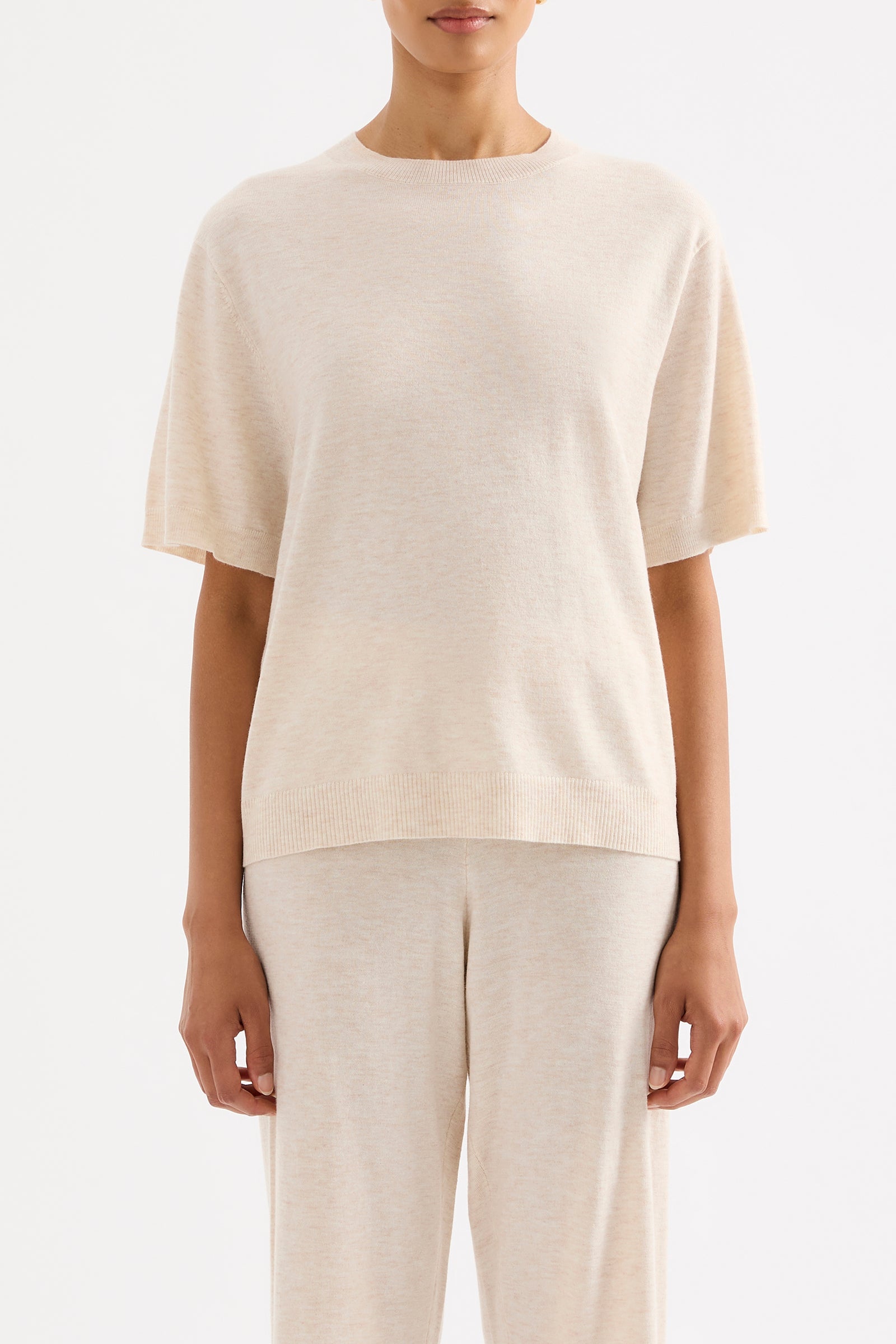 Rae Knit Tee Cream Marle 