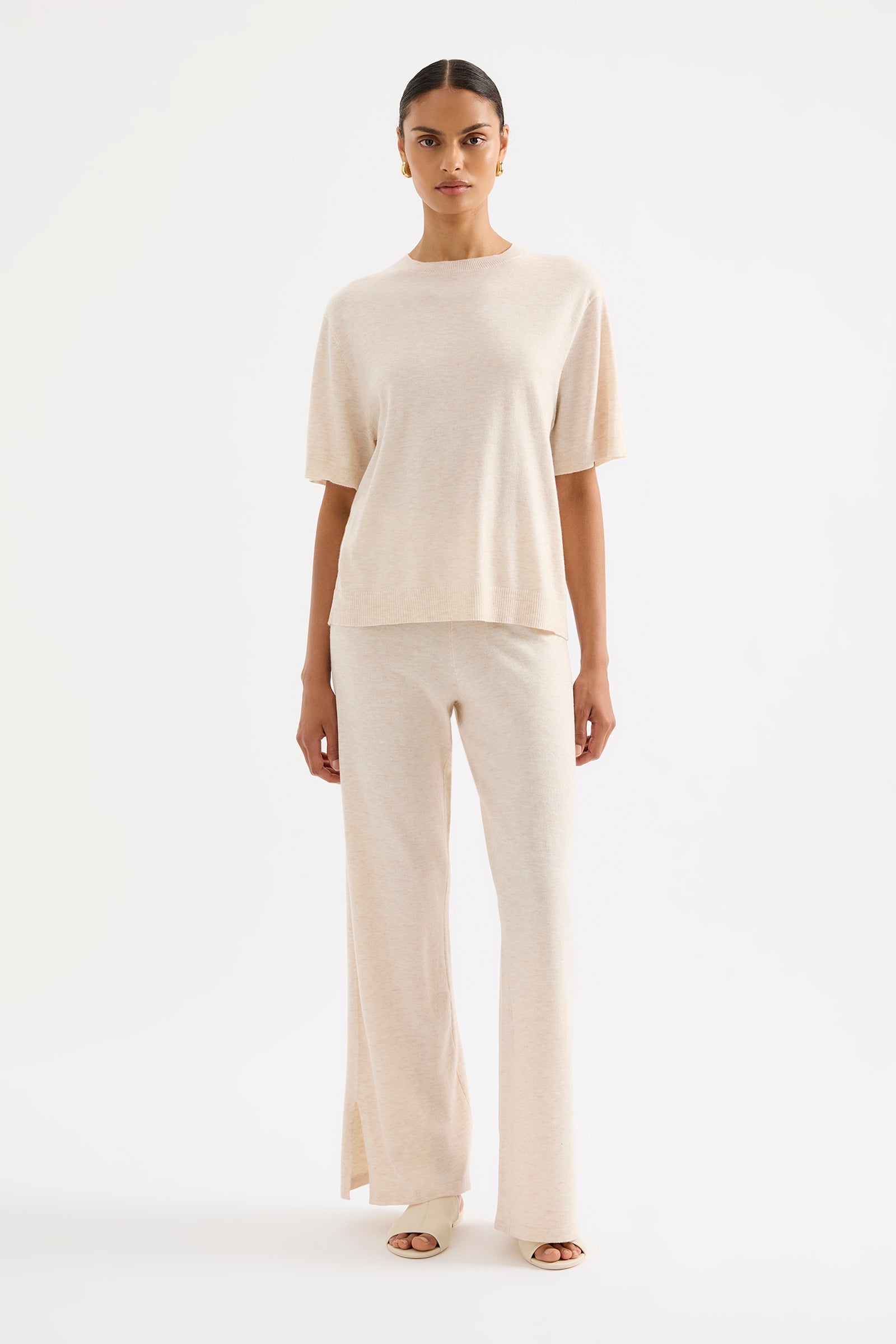 Rae Knit Tee Cream Marle 