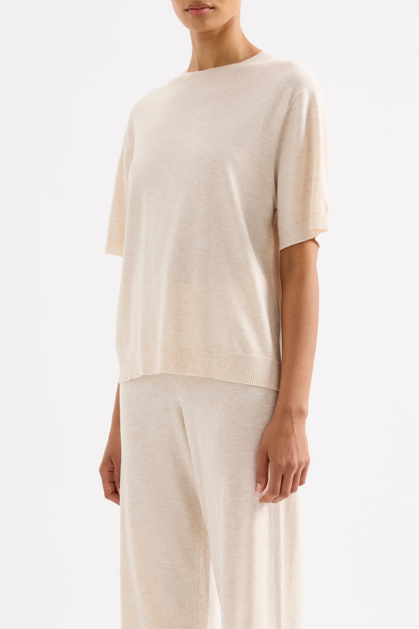 Rae Knit Tee Cream Marle 