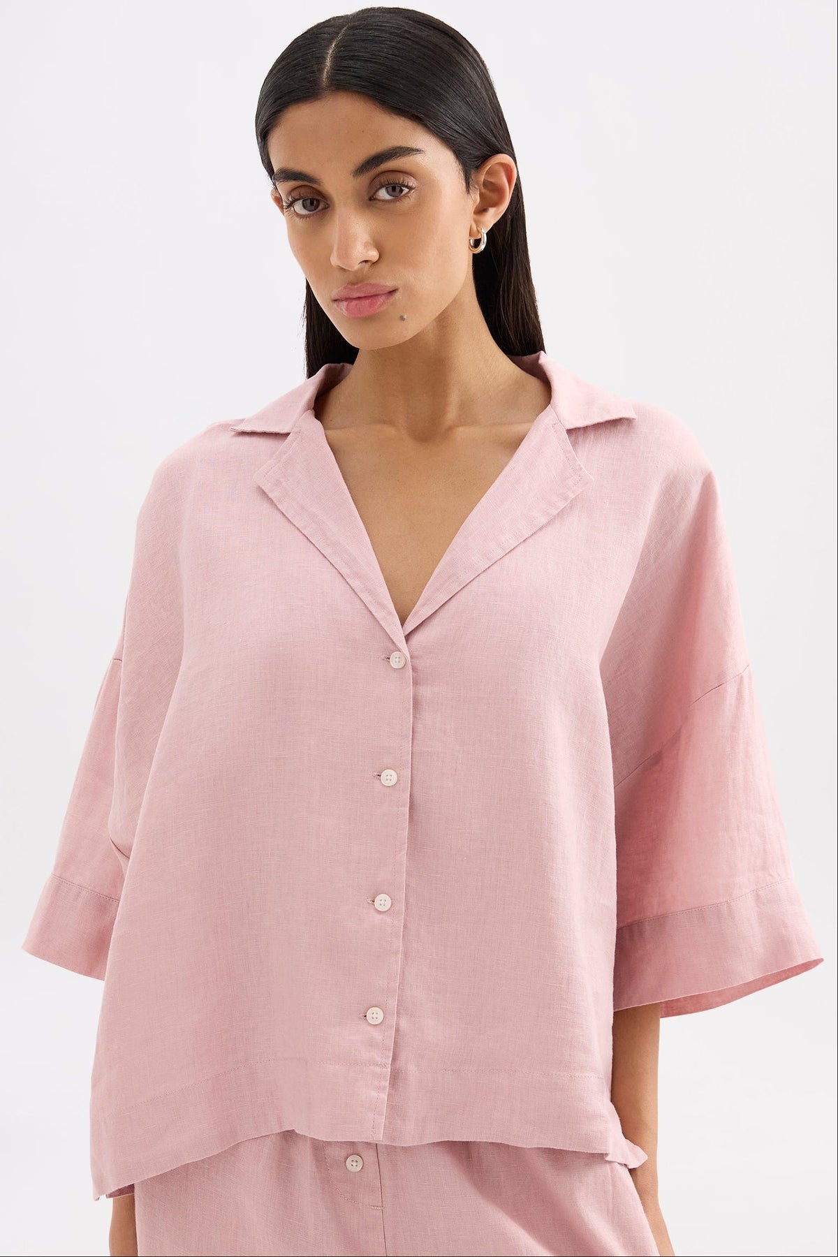 Lounge Linen Shirt Blush 