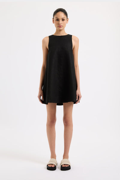nude lucy black linen dress Shop Nemi Linen Dress in Black