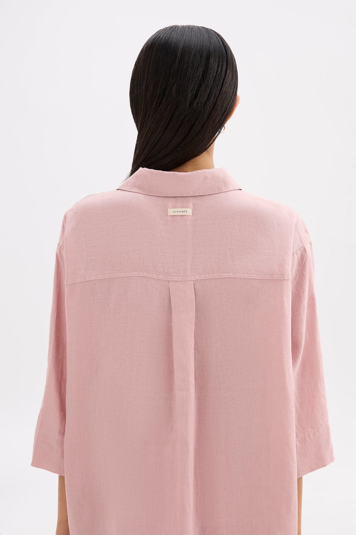 Lounge Linen Longline Shirt Blush 