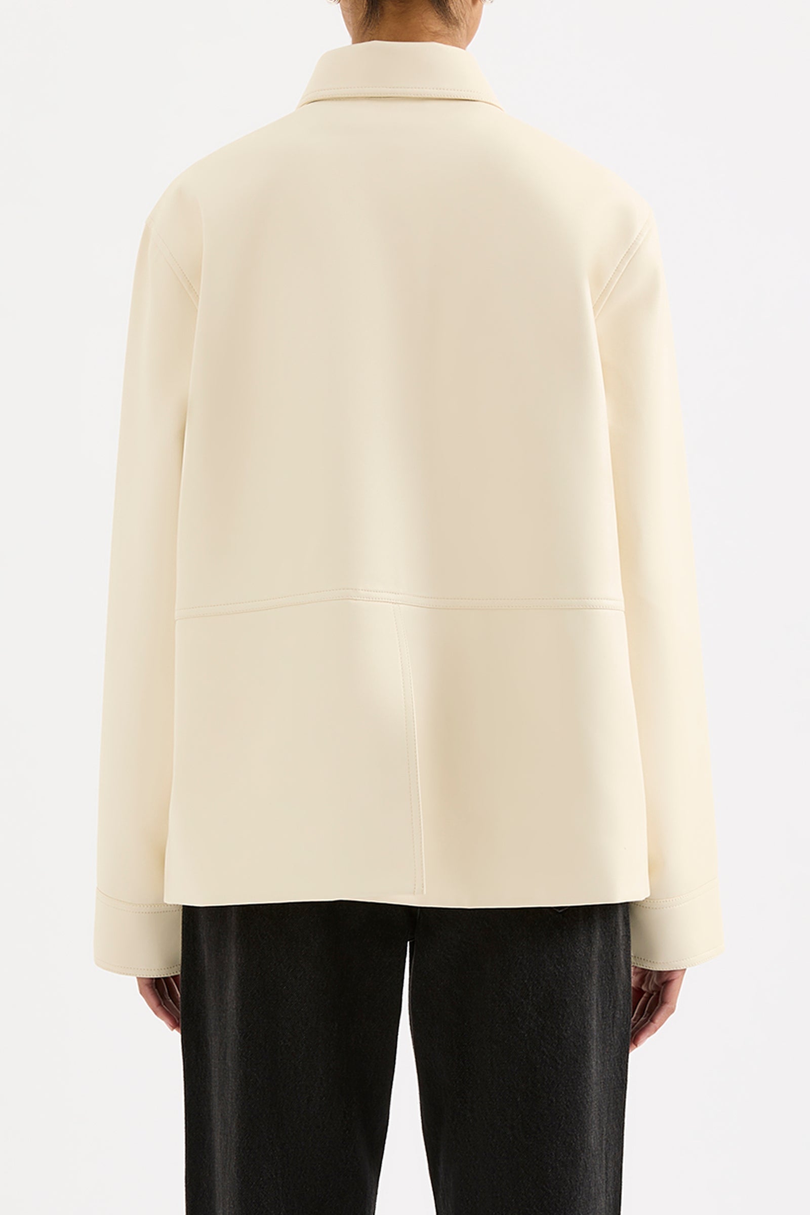 Telsey Faux Leather Jacket Ivory 