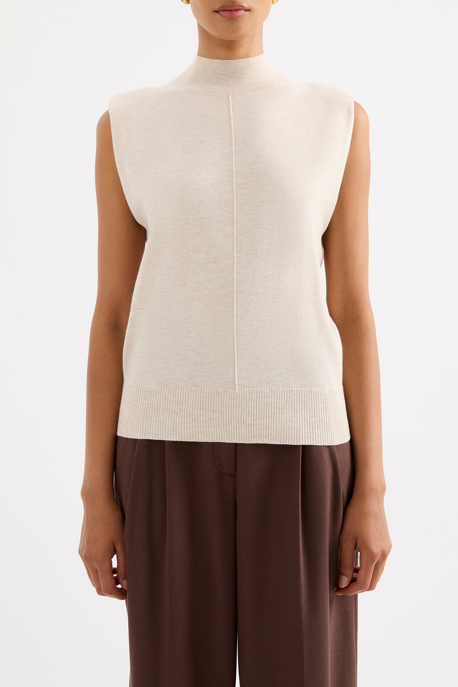 Rae Knit Tank Cream Marle 