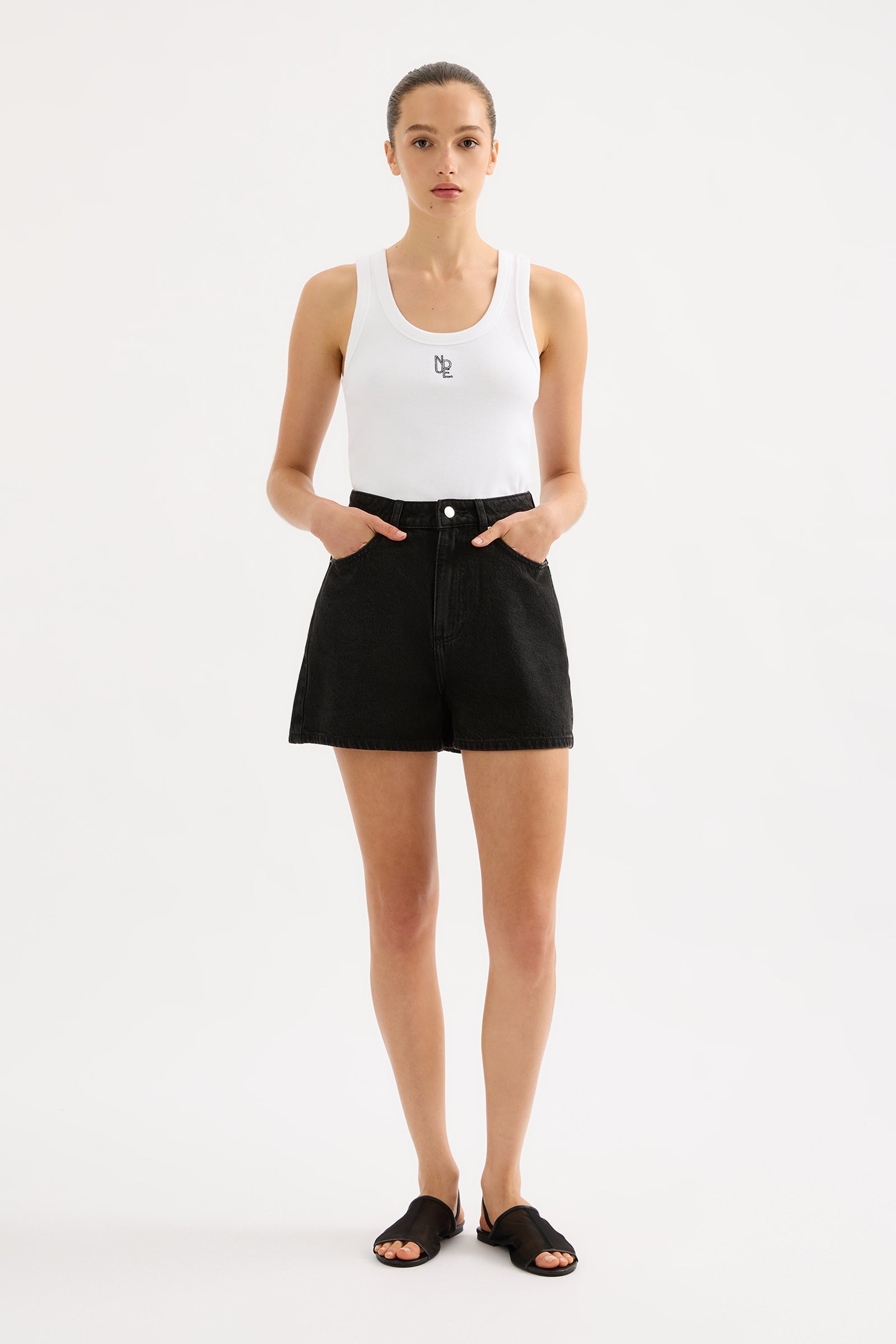 Organic Emblem Singlet White 