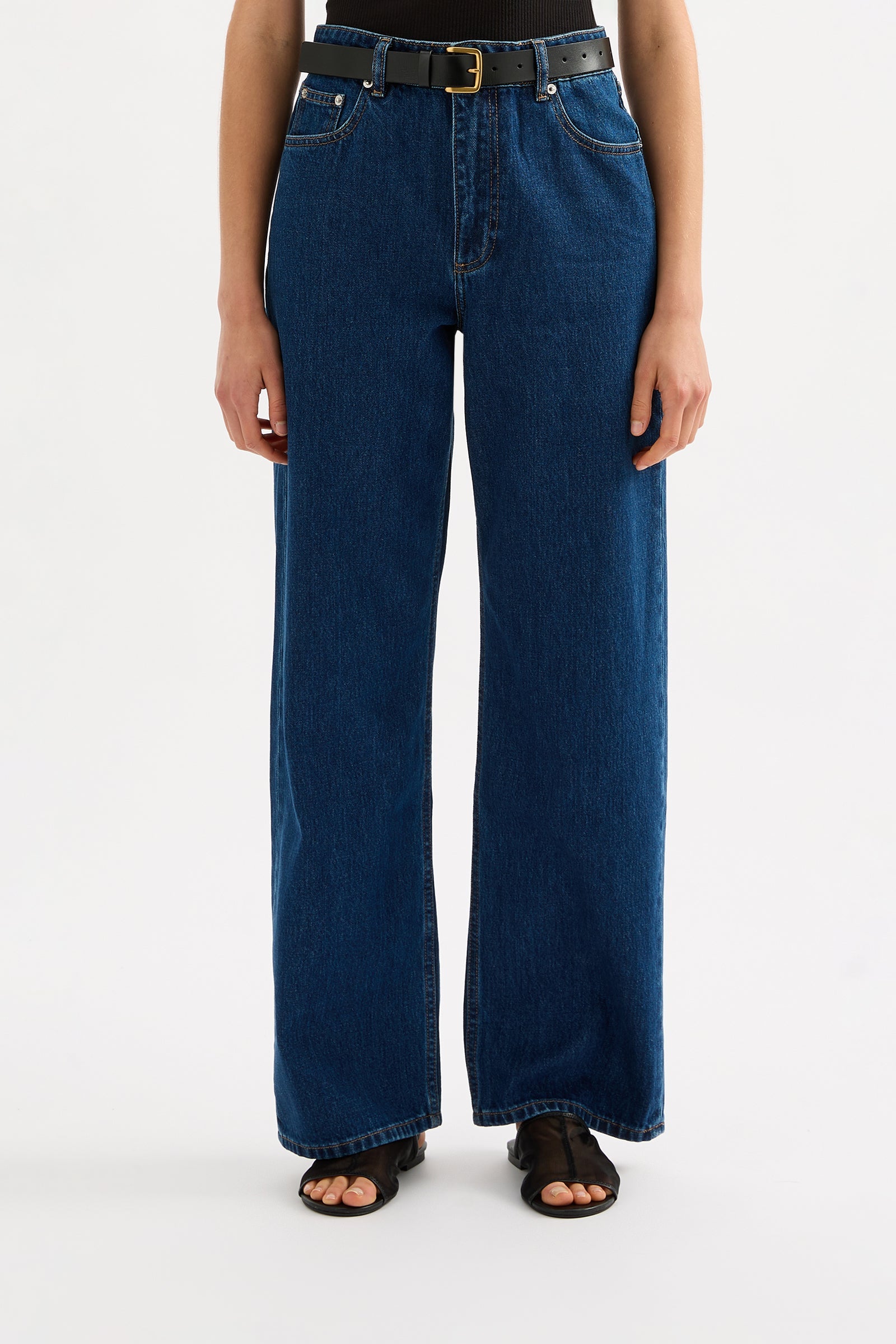 Organic Relaxed Leg Jean Force Blue 