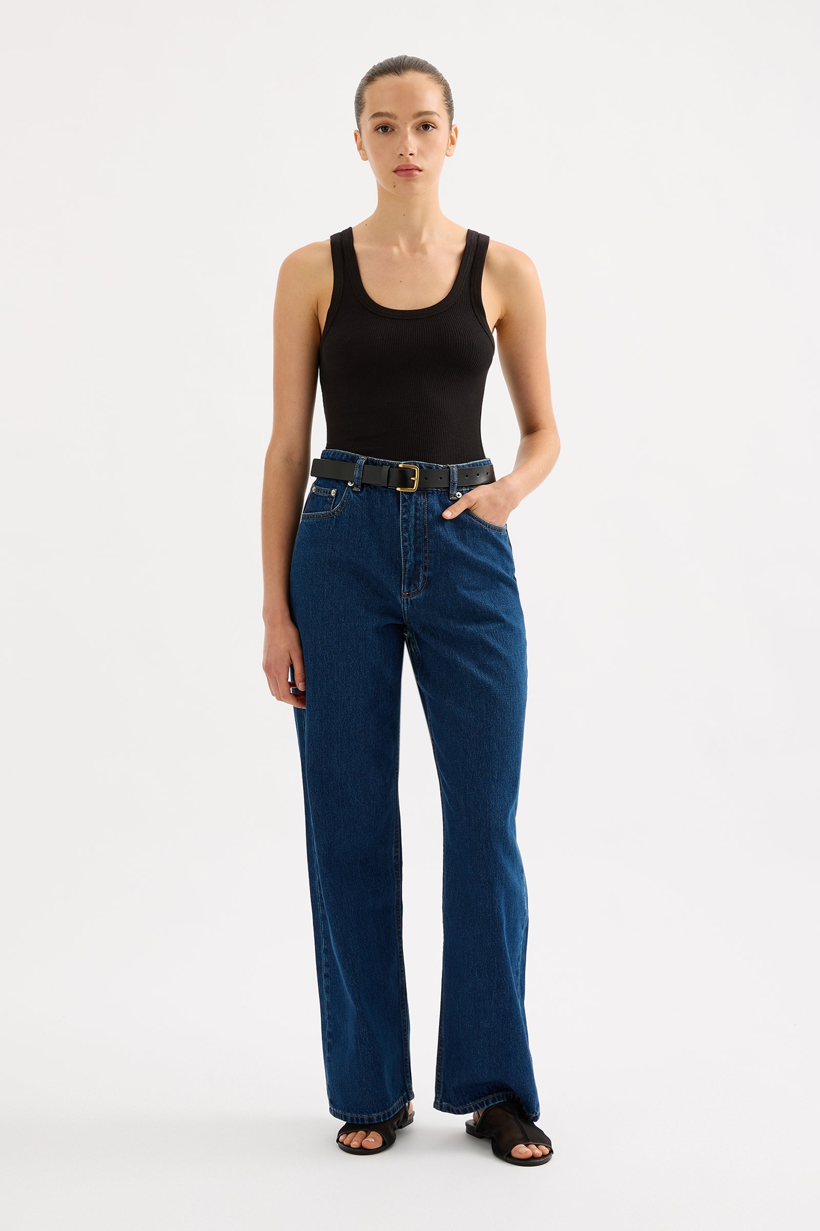 Organic Relaxed Leg Jean Force Blue 