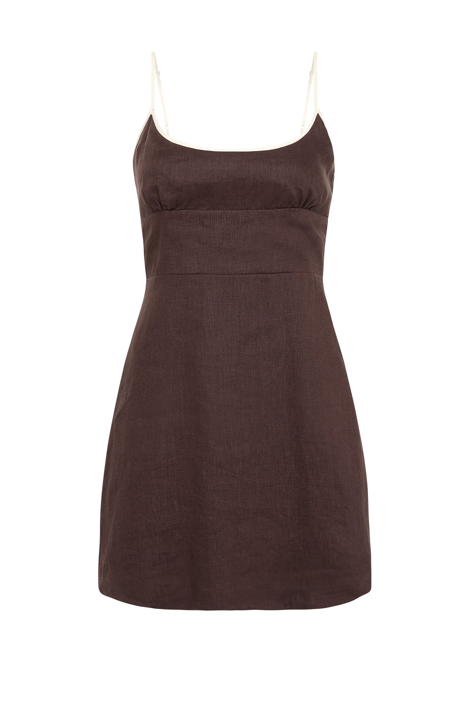 bria linen mini dress Shop Bria Linen Mini Dress in Espresso-splice