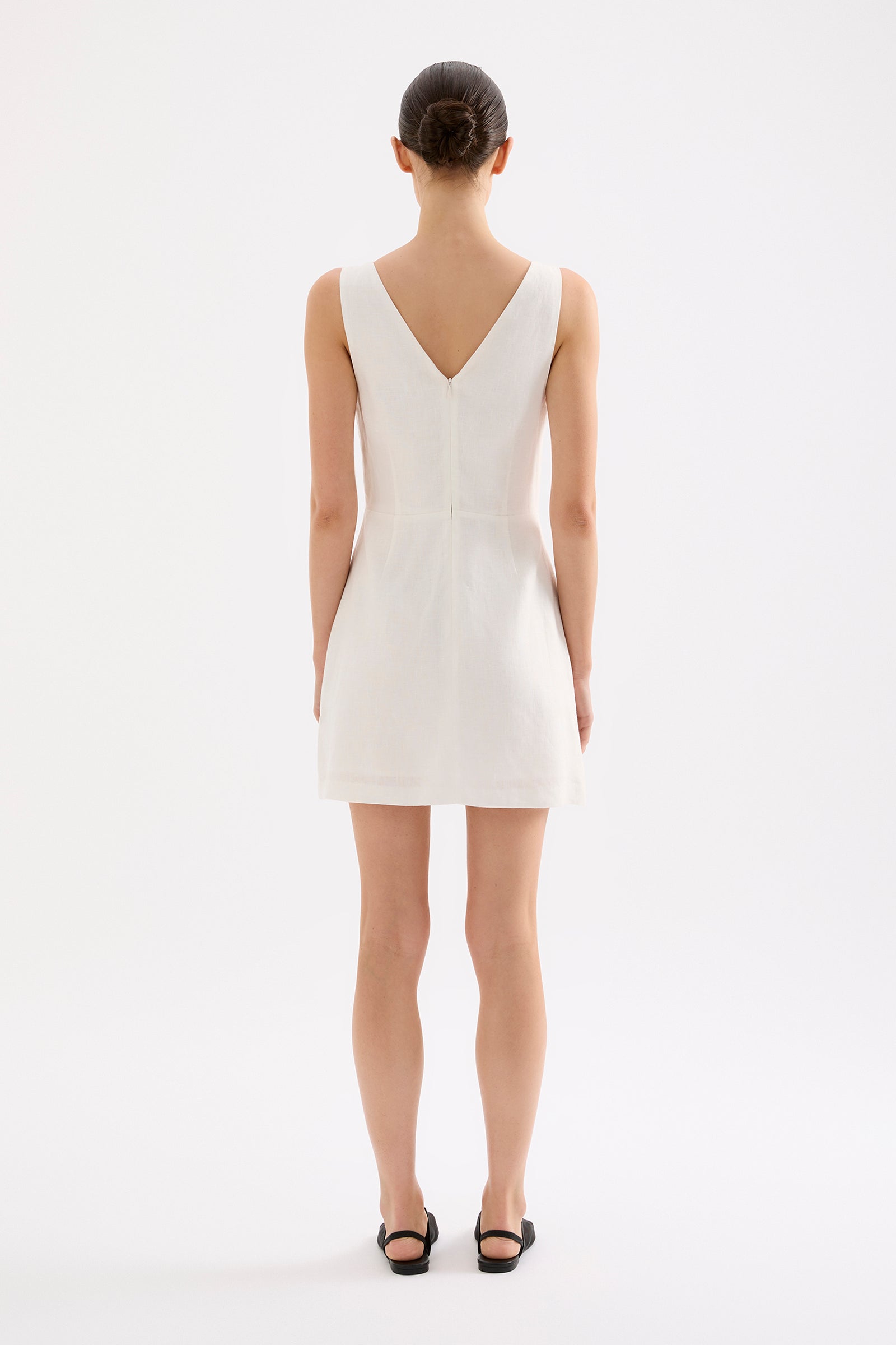 Blair Linen Mini Dress White 