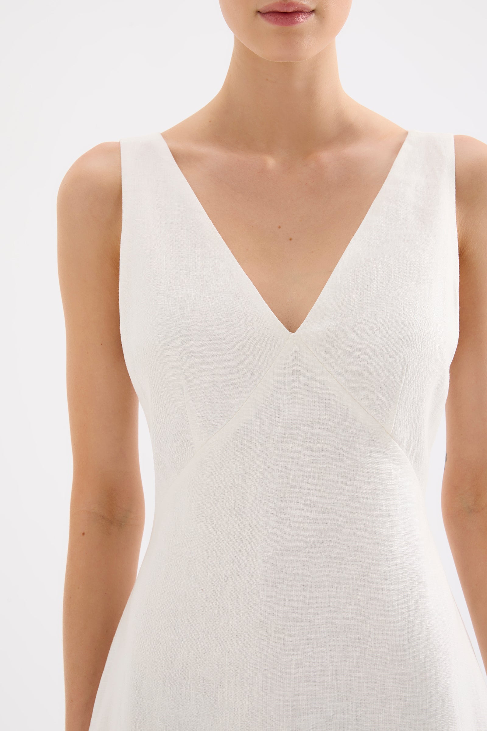 Blair Linen Mini Dress White 
