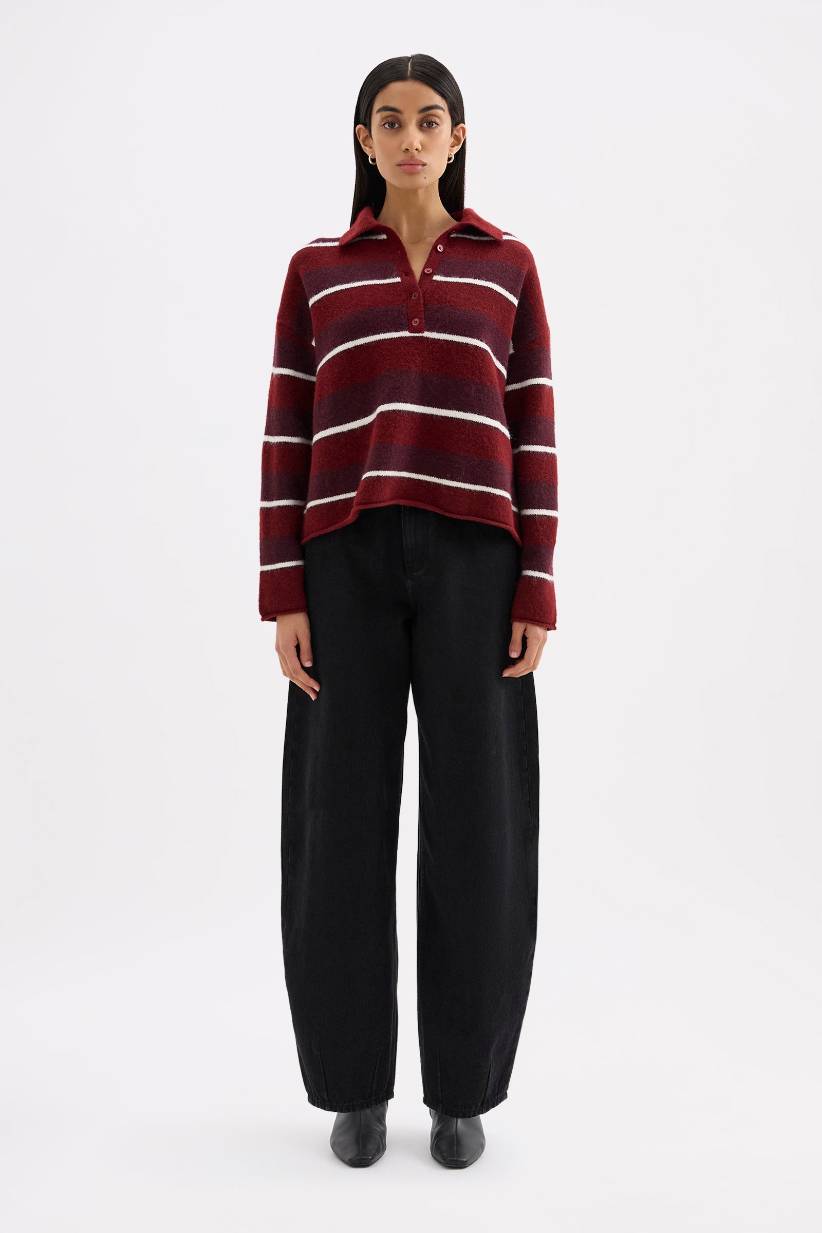 Maia Rugby Knit Mulberry Stripe 