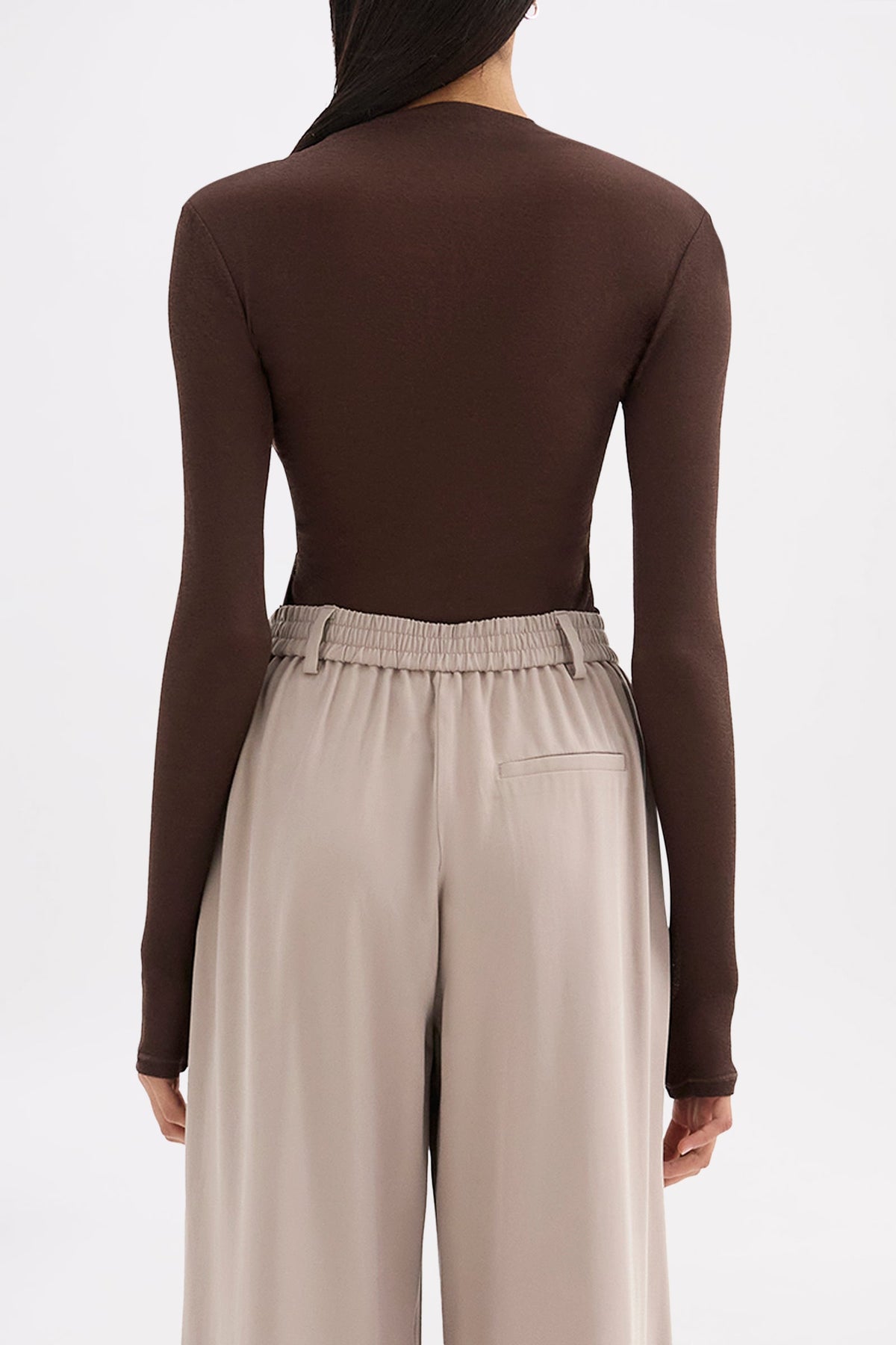 Aster Ls Mesh Top Chocolate 
