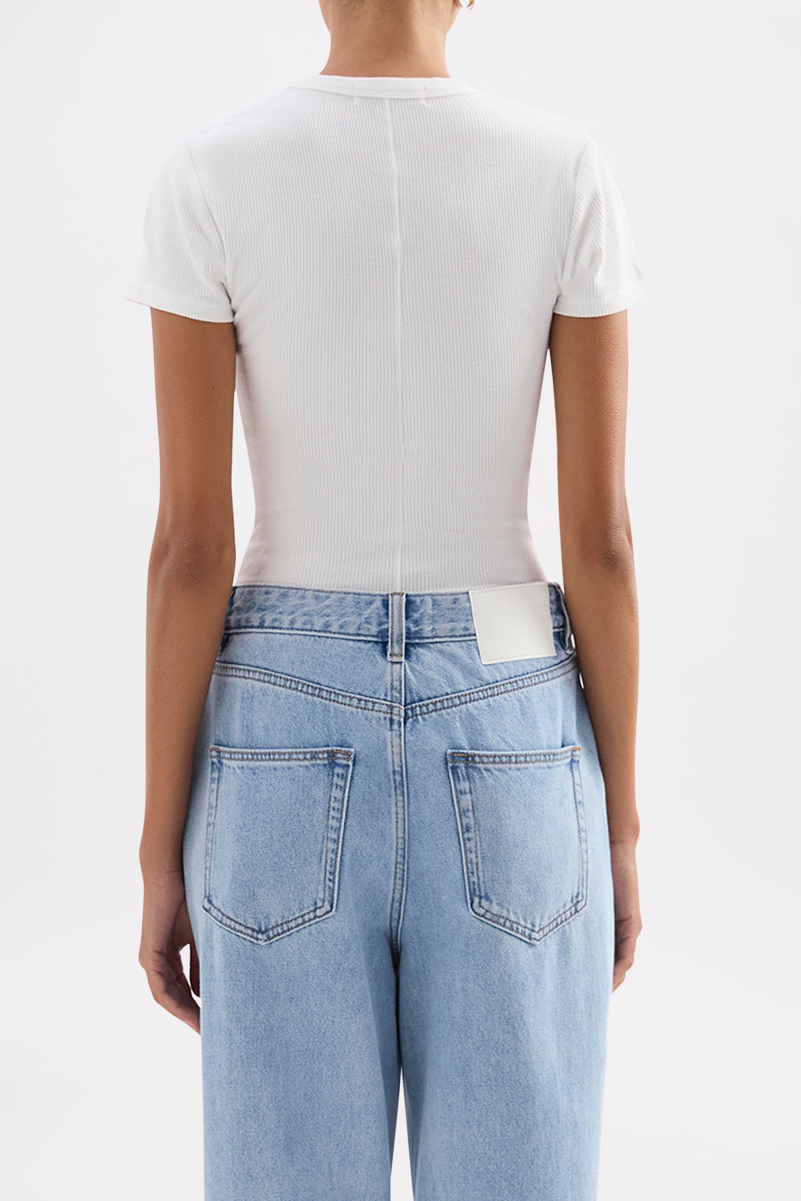 Organic Rib Ss Tee White 