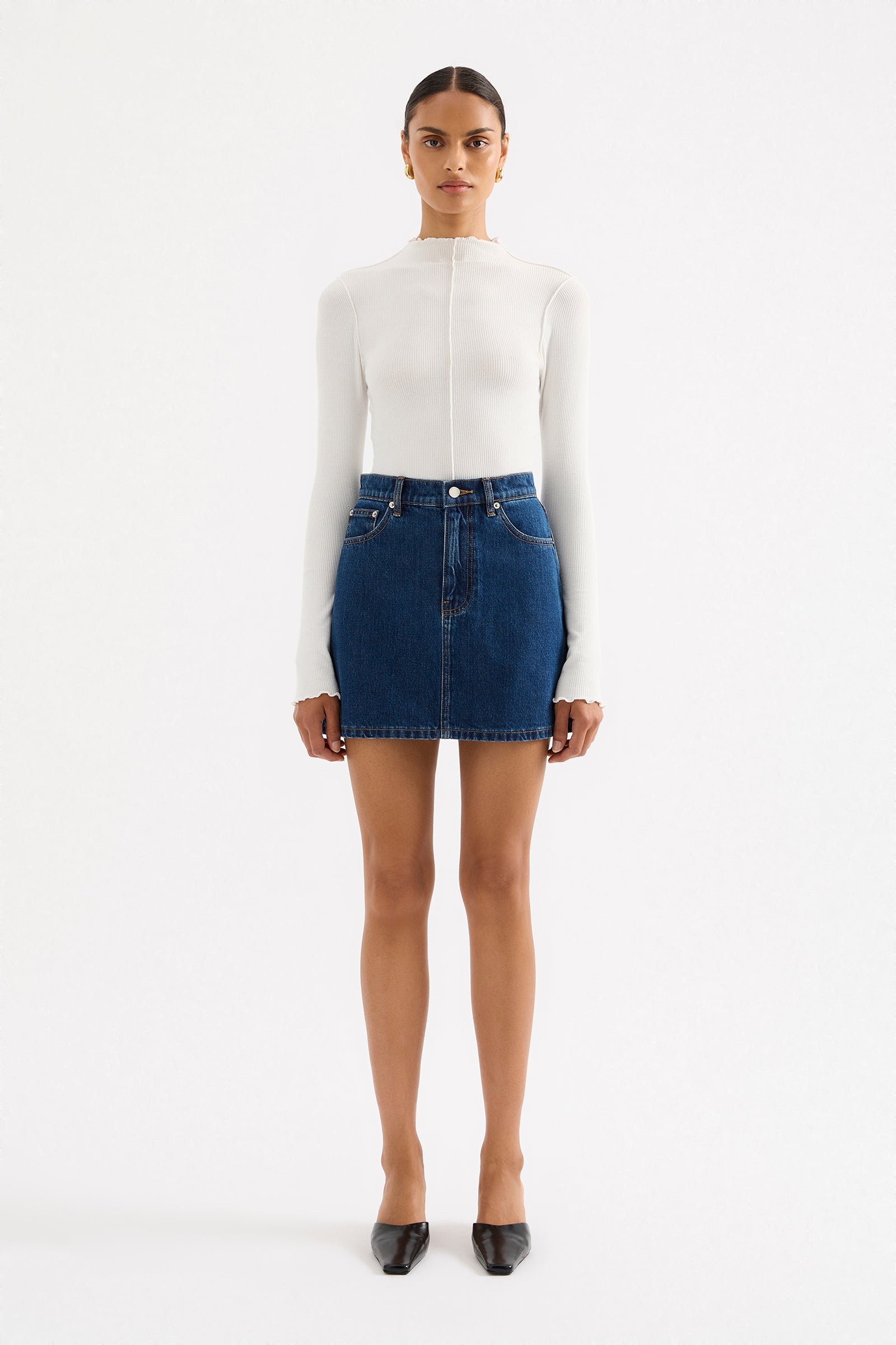 Sia Denim Mini Skirt Force Blue 