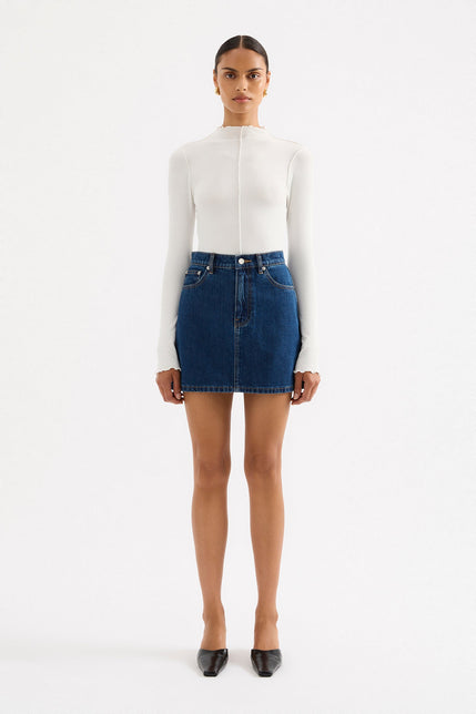 Sia Denim Mini Skirt Force Blue 