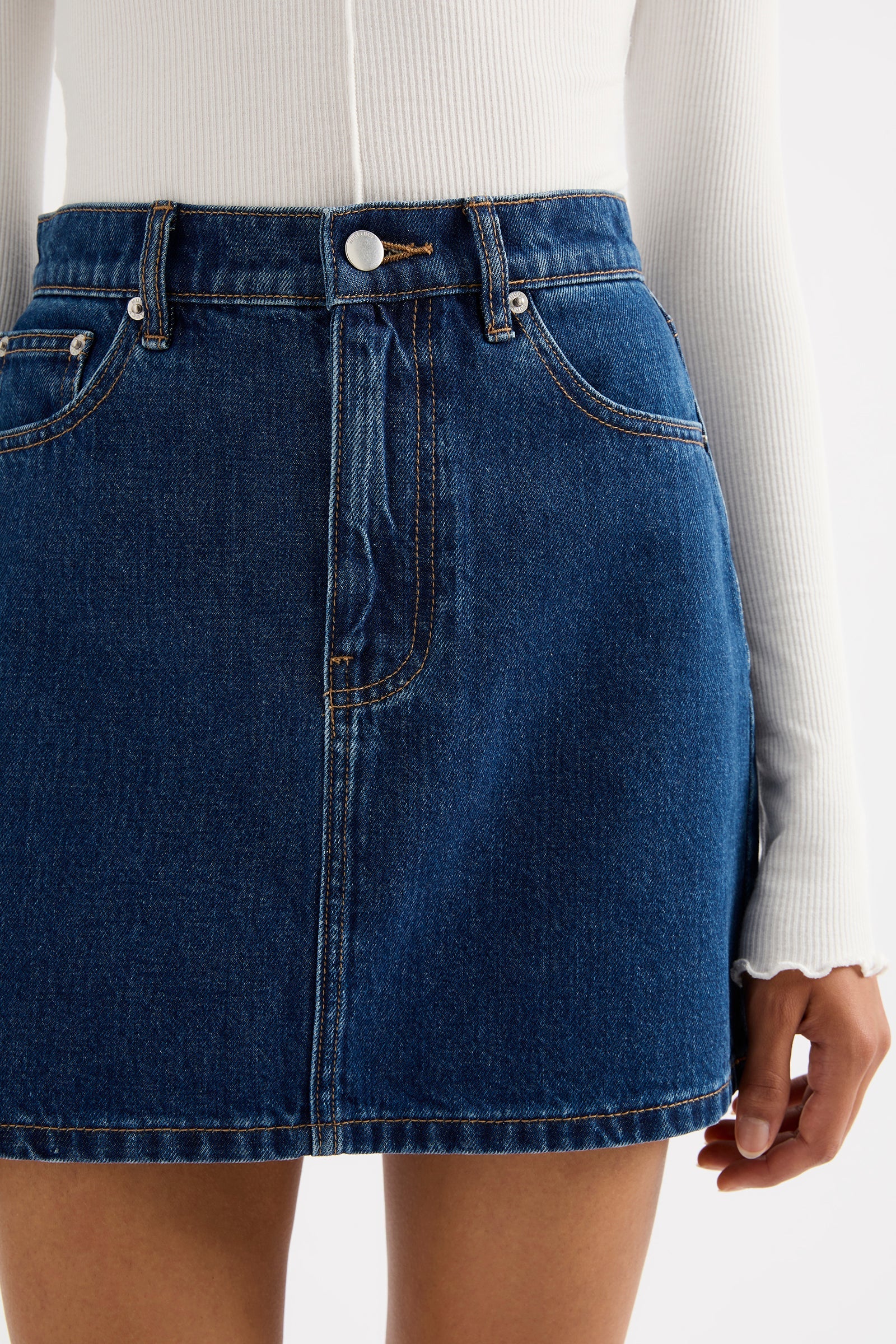 Sia Denim Mini Skirt Force Blue 
