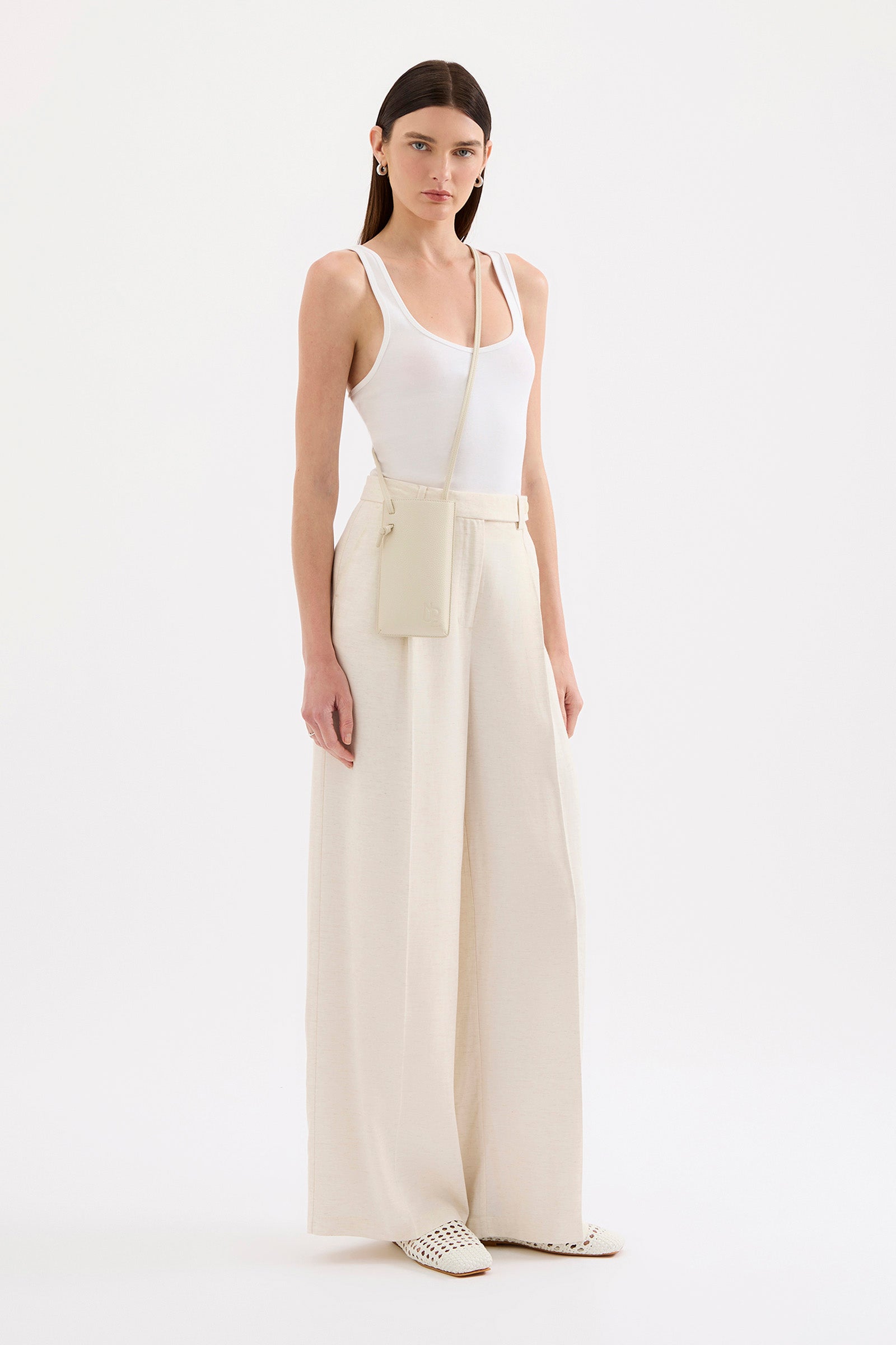 Tabitha Vegan Leather Phone Pouch Salt 