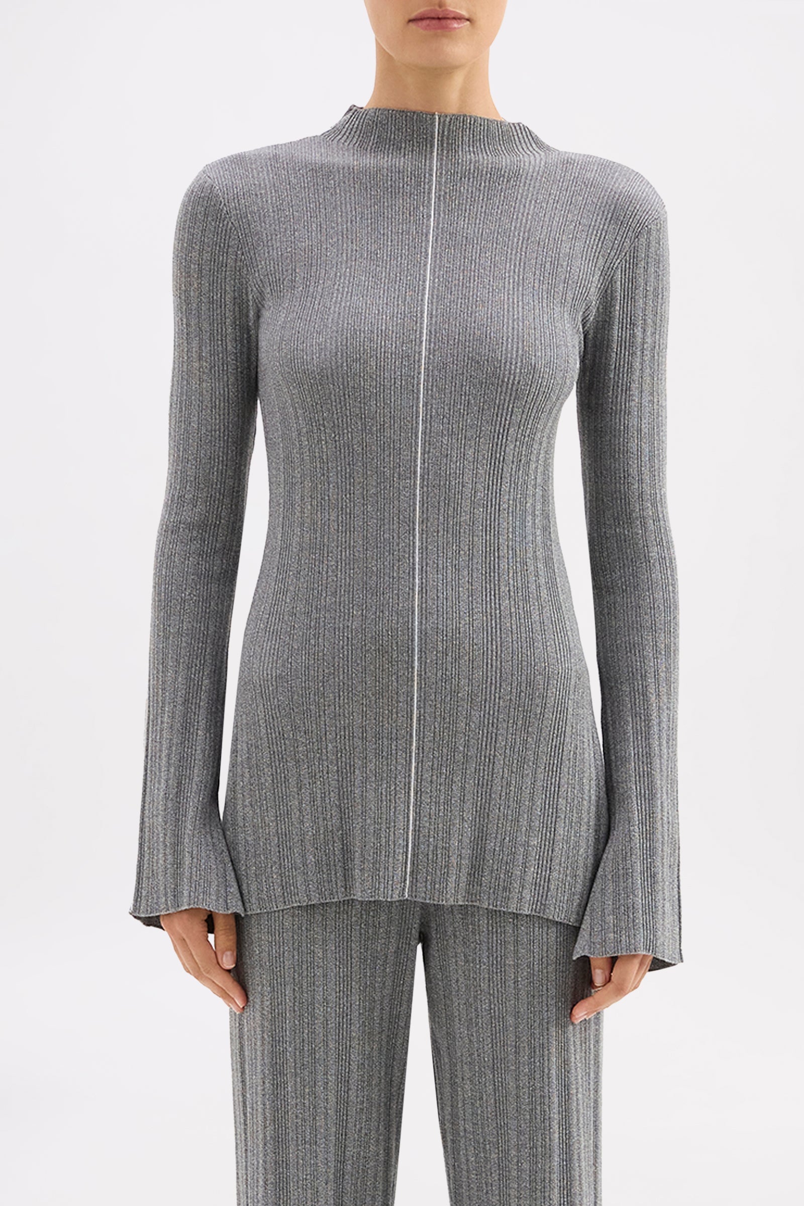 Sedona Knit Top Grey Marle 