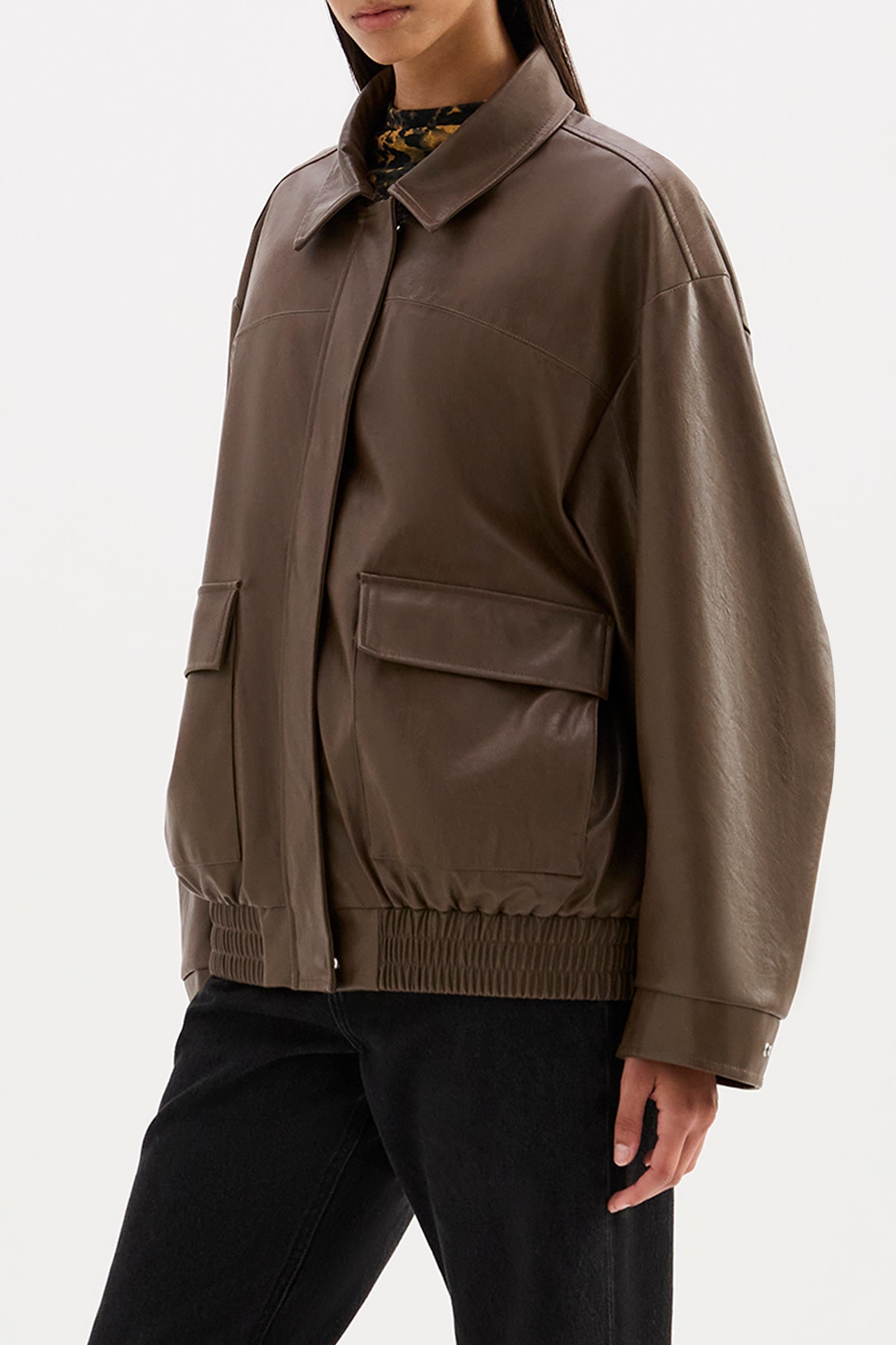 Lyla Vegan Leather Jacket Umber 