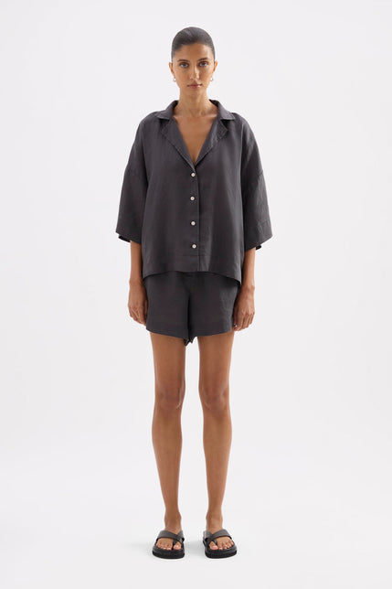 Lounge Linen Shirt Coal 