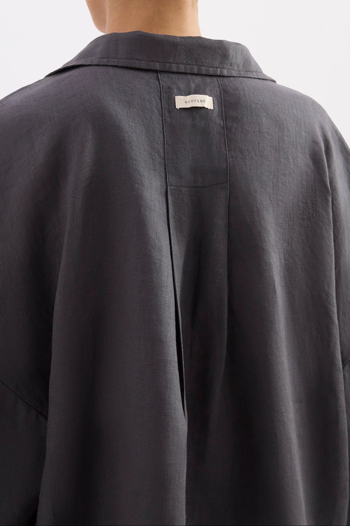 Lounge Linen Longline Shirt Coal 