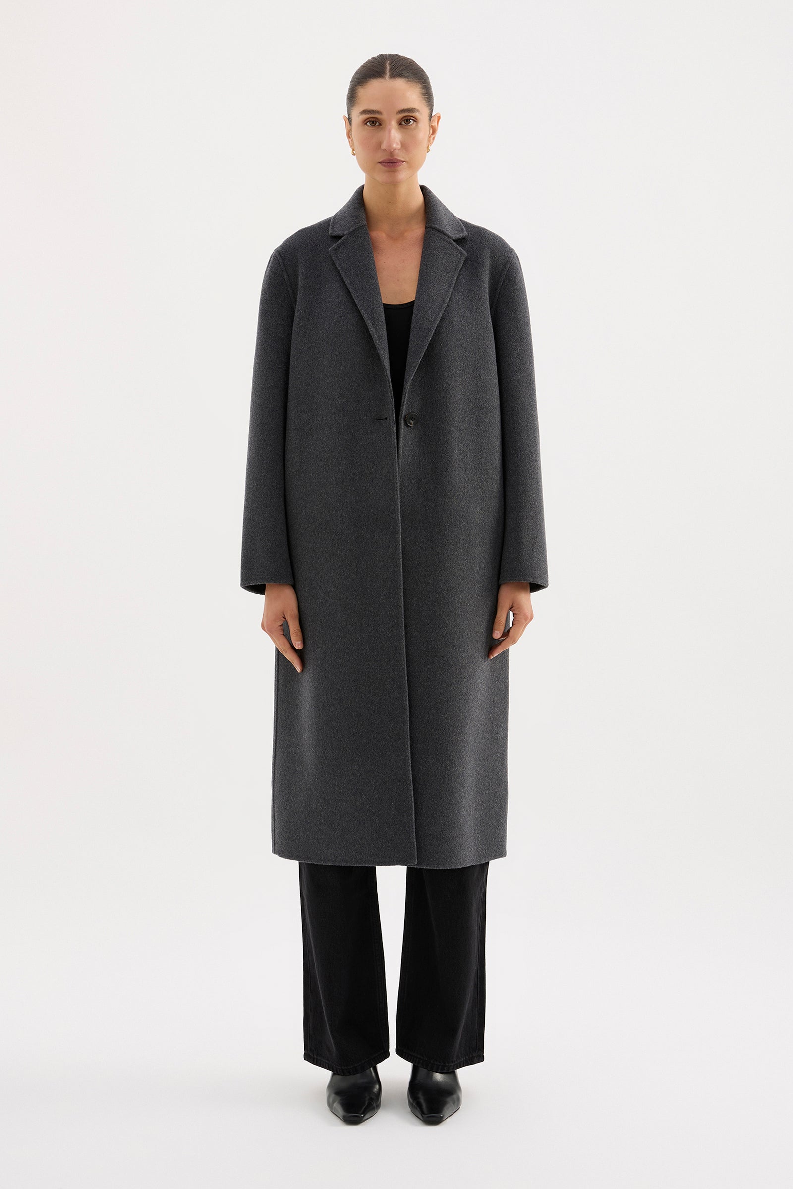 Riley Wool Coat Charcoal 