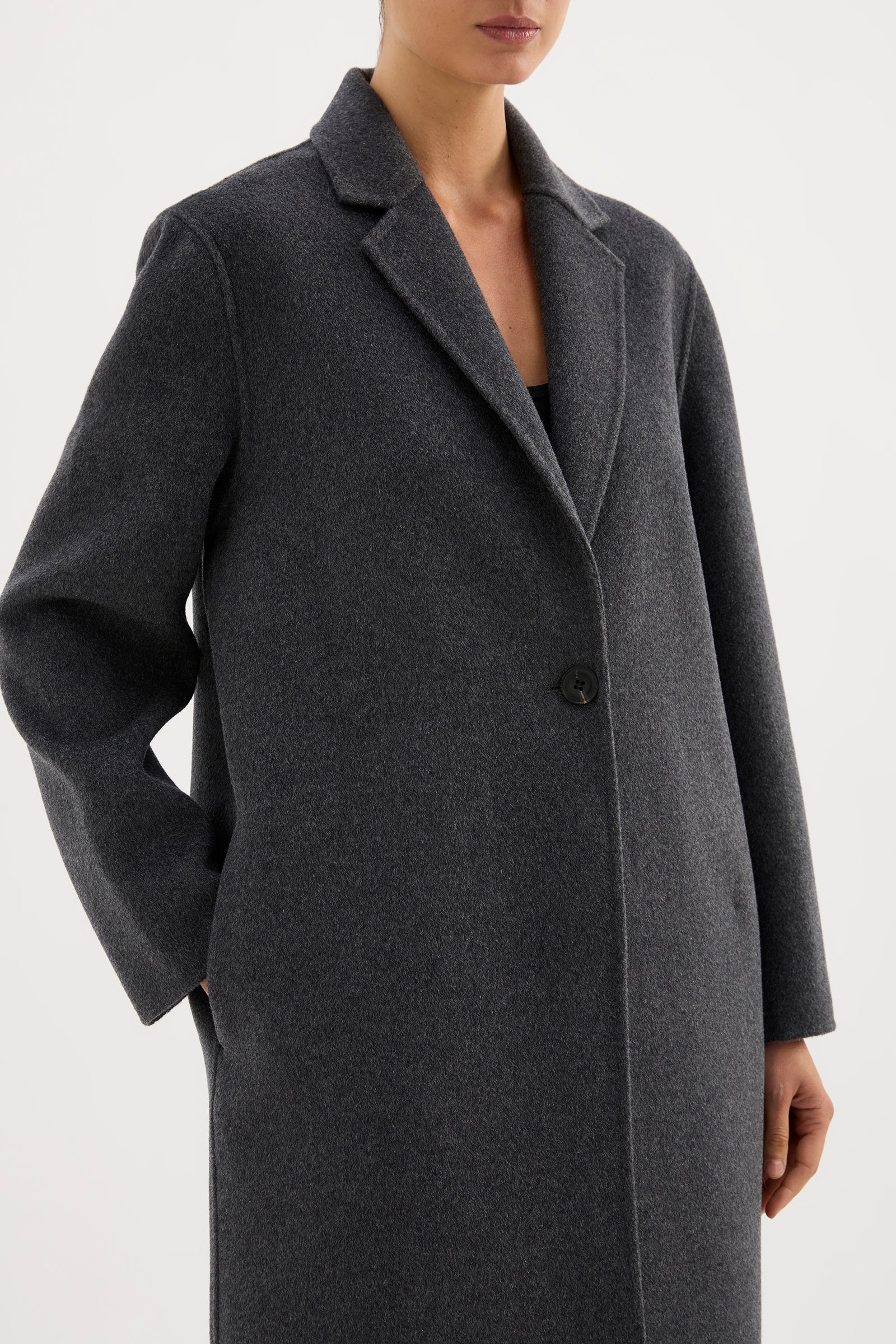 Riley Wool Coat Charcoal 