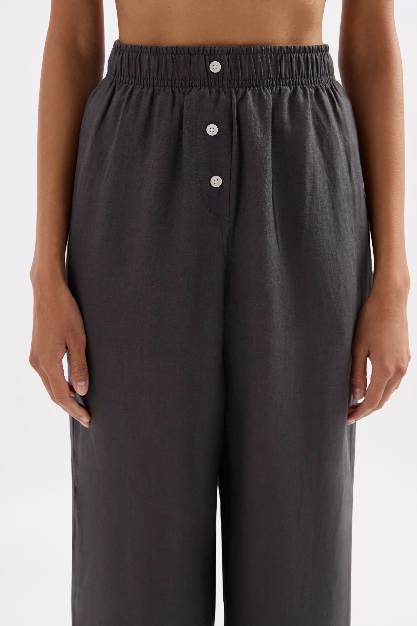 Lounge Linen Pant Coal 