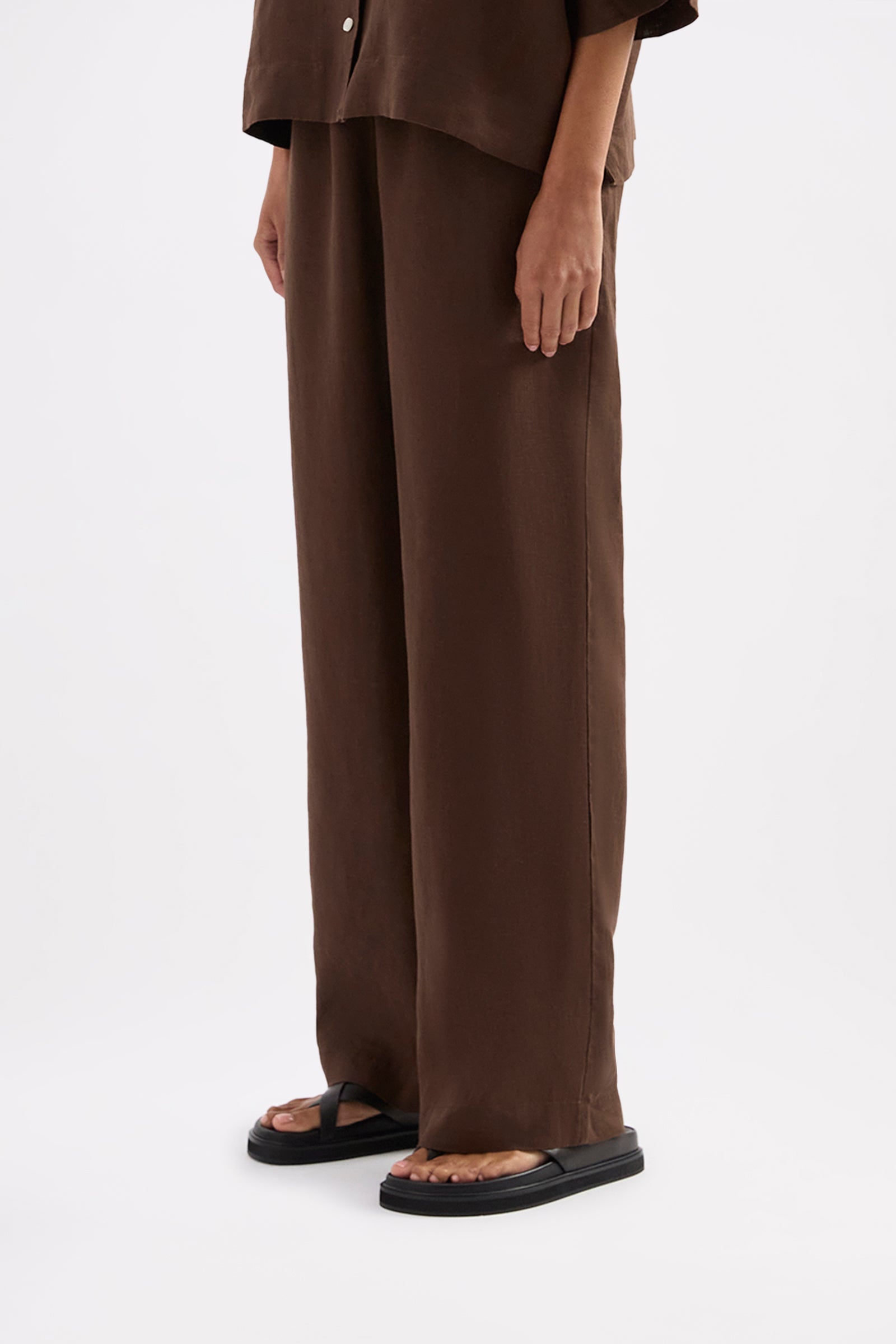 Lounge Linen Pant Chocolate 