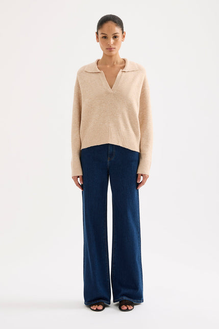 Kinsley Rugby Knit Oatmeal 