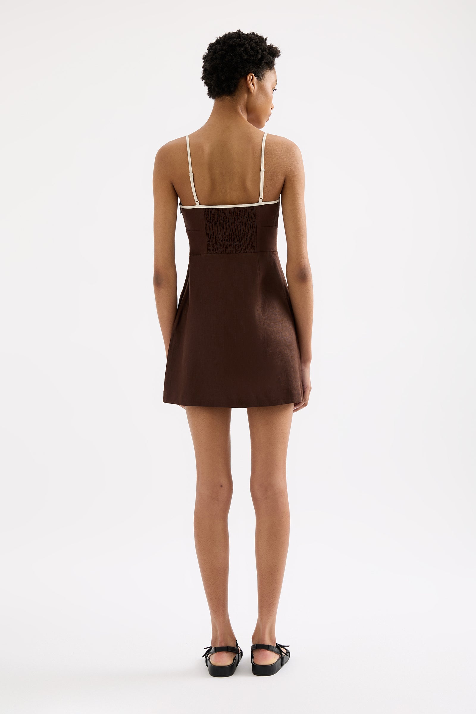 bria linen mini dress Women's Bria Mini Dress Blue in Size L/XL by Outcast