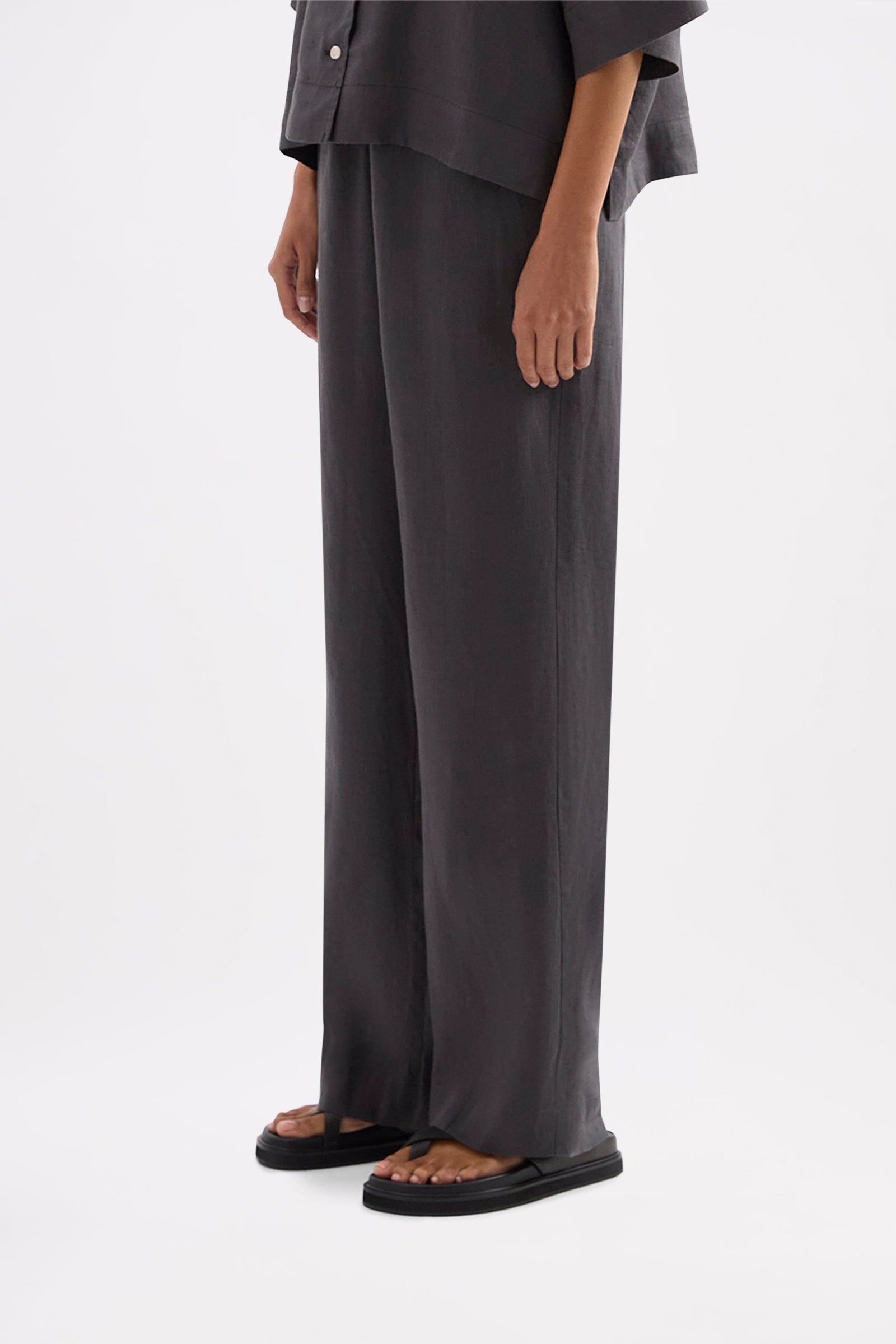 Lounge Linen Pant Coal 