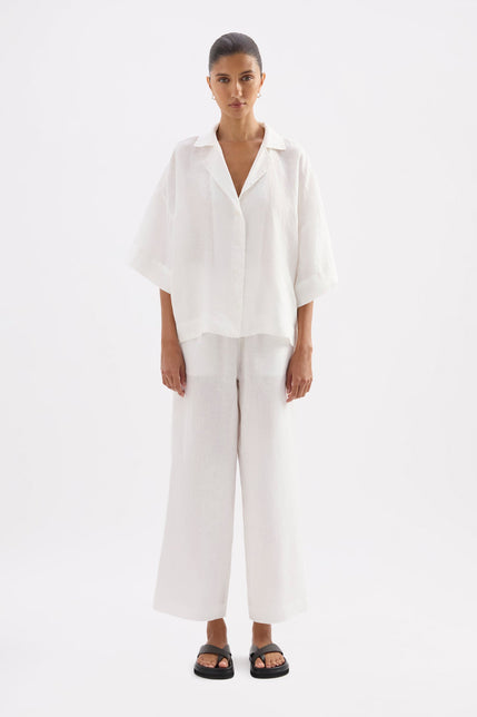 Lounge Linen Shirt White 