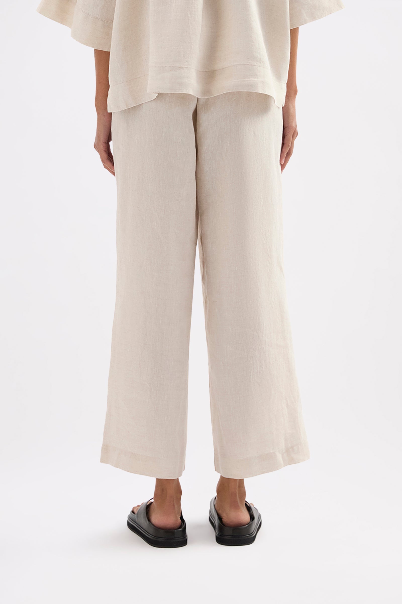 Lounge Linen Crop Pant Natural 