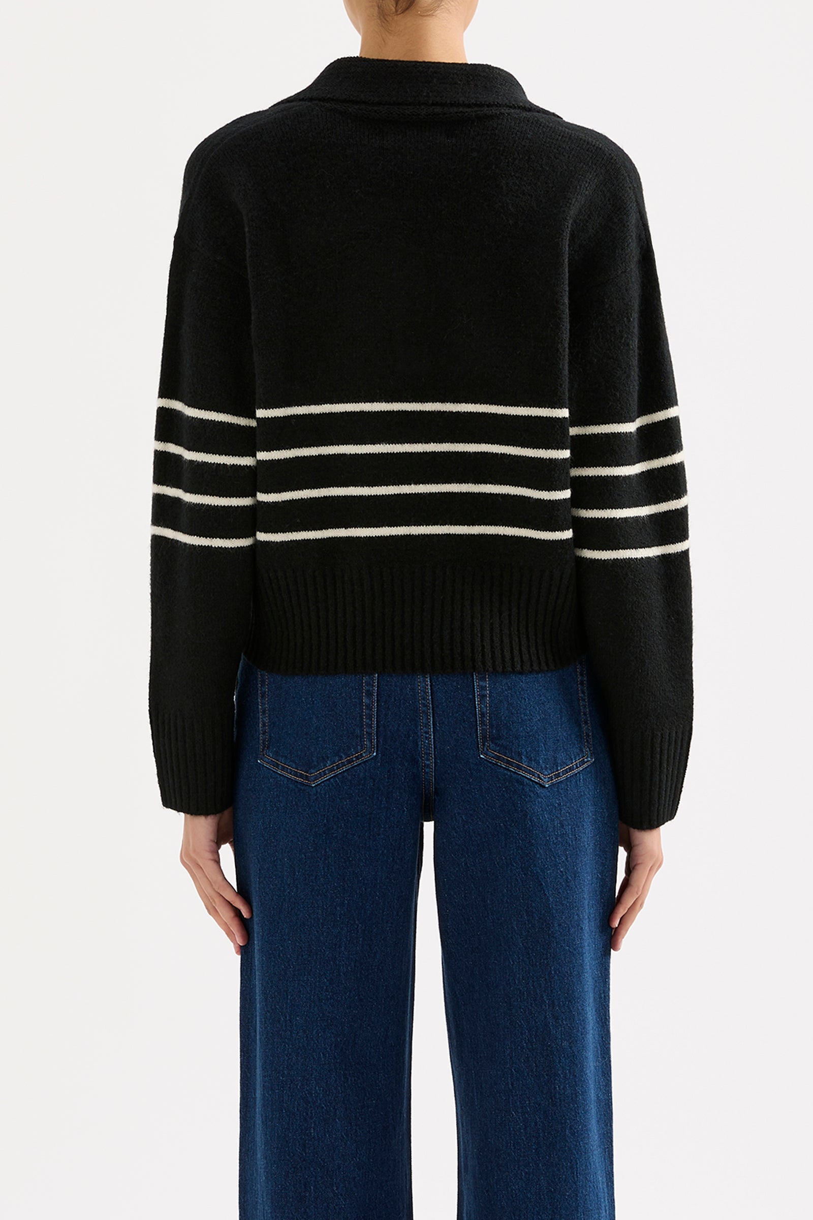 Logan Rugby Knit Black Stripe 