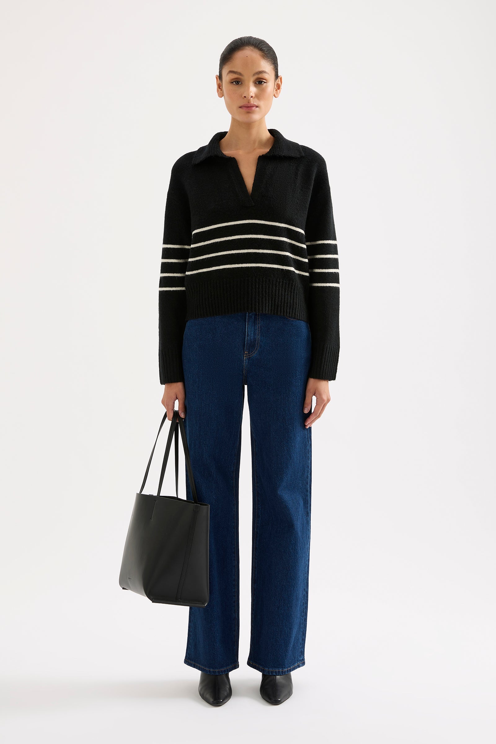 Logan Rugby Knit Black Stripe 