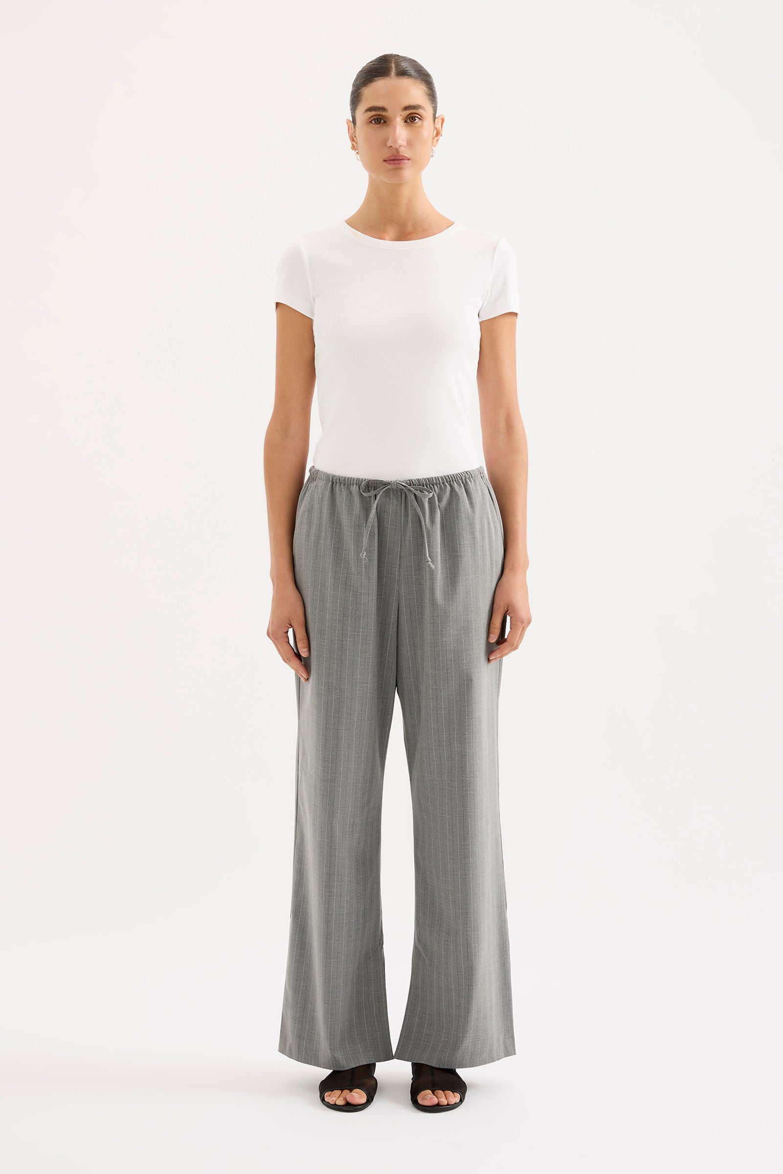 Cilia Drawstring Pant Steel Stripe 
