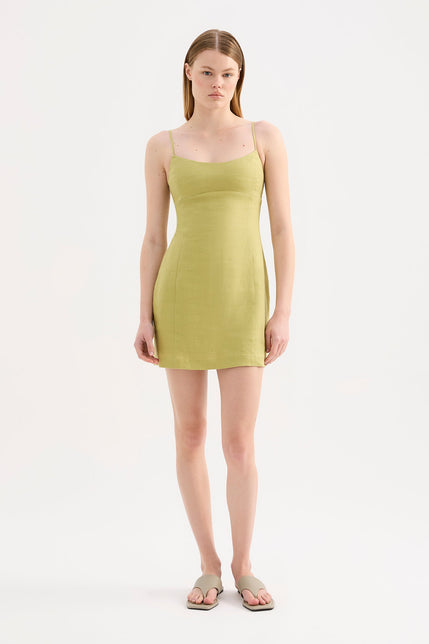 Carmela Linen Mini Dress Kiwi 