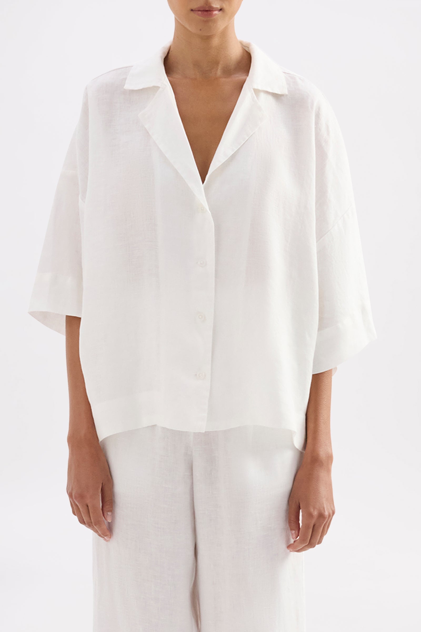 Lounge Linen Shirt White 