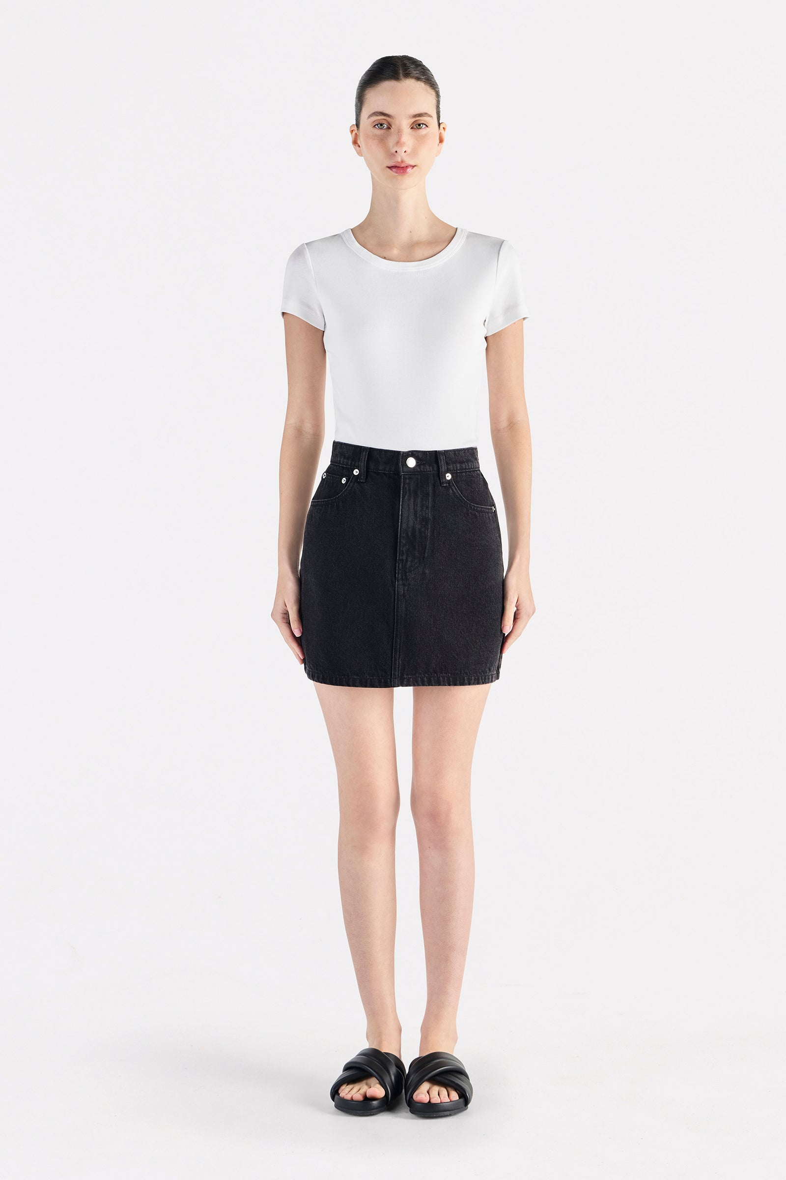 Sia Denim Mini Skirt Vintage Black 