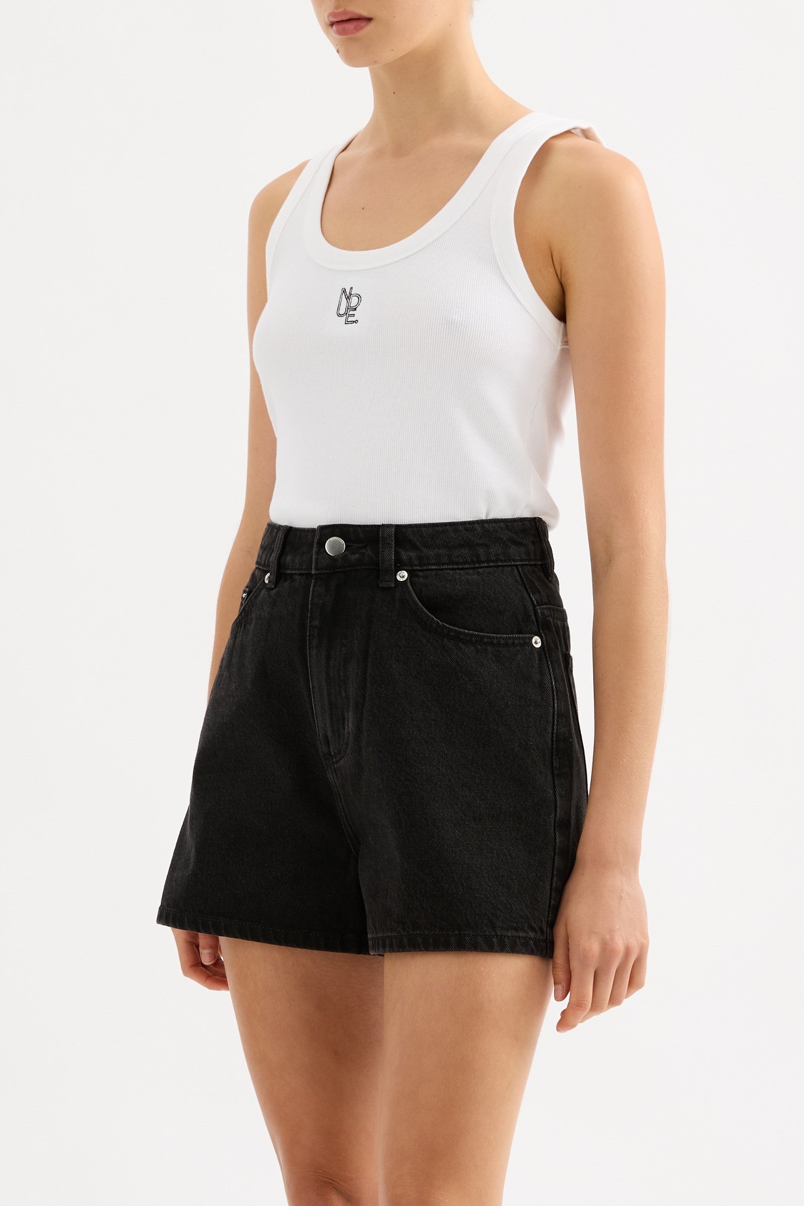 Organic Emblem Singlet White 